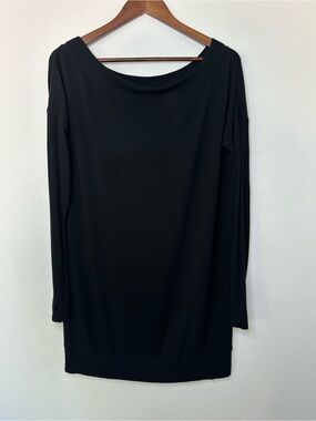 Athleta Black Long-Sleeve Boatneck Dress